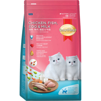 SmartHeart Kitten Dry Cat Food - Chicken, Fish, Egg and Milk 1.1kg image