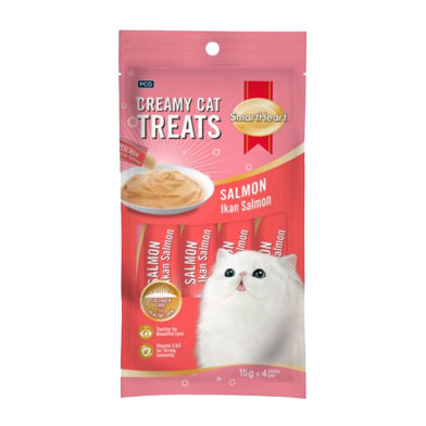 SmartHeart Lickable Cat Treat Salmon Flavour 4 x 15g image