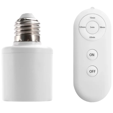 Smart AC220V Wireless remote Control Lamp Holder With Timing Adjustment Function Smart Light LED Lamp Base Universal image