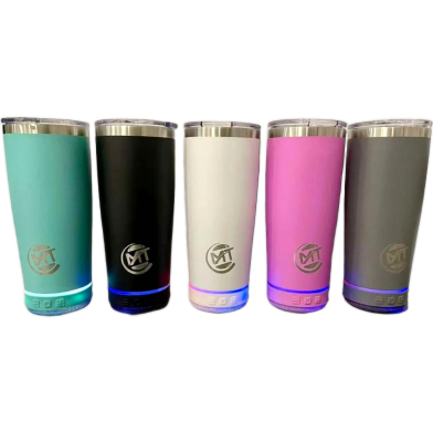 Smart Insulated Travel Mug – LED Light Base with Bluetooth Speaker (Multicolor) image
