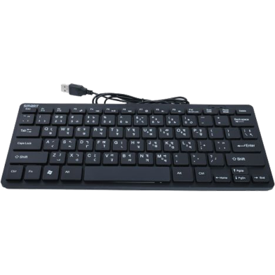 Smart KB100-Mini Wired USB-Bangla Black Keyboard image
