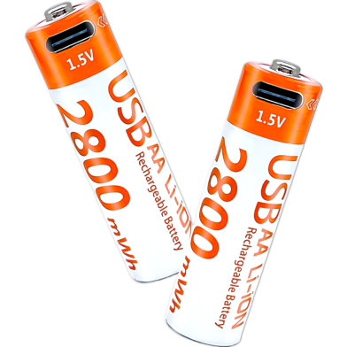 Smart USB Rechargeable Lithium Battery, AA 1.5V 2800mWh image