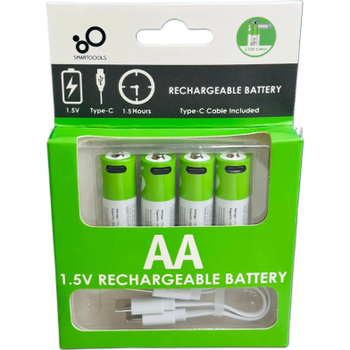 Smartools Aa 1.5v 2600mwh Rechargeable Battery With Type C Cable image