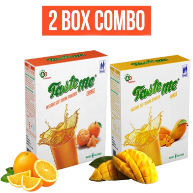 Smc Taste Me Instant Drink Powder - Orange And Mango Flavor Combo - 2 Box Combo - 2 X 200Gm Box image