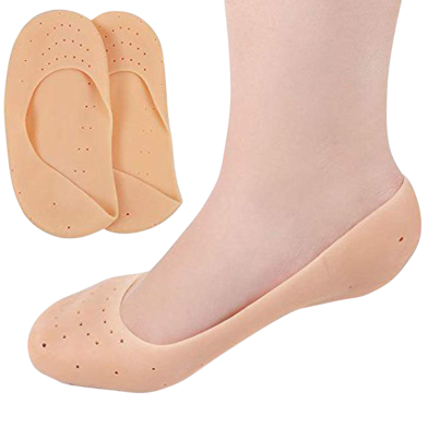 Smiling Foot Anti Crack Full Length Silicone Protector Moisturizing Socks Silicone Socks Smiling Foot For Relaxation Protector Moisturizing Socks-2 Pcs - (Any Colour) image