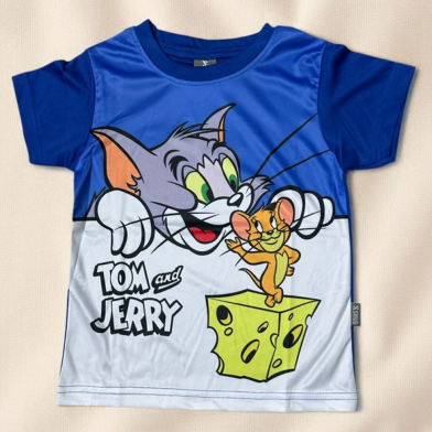 Smug Kids Premium T-Shirt Tom And Jerry With Blue White image