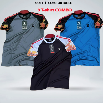 Smug Premium Combo Offer T Shirt Black Grey Petrol Color image