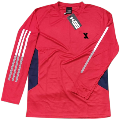 Smug Premium Full Sleeve T Shirt Fabric Soft And Comfortable Full Red image