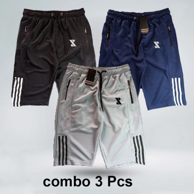 Smug Premium Sports Three Quarter Combo Soft And Comfortable Grey Navy And Black image