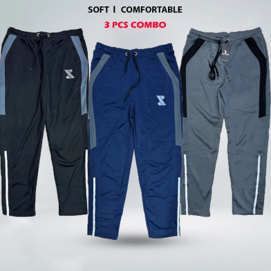 Smug Premium Trouser Spandex Fabric Soft And Comfortable Combo Black Grey Navy 3 Pcs image
