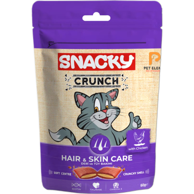 Snacky Crunch Dry Cat Treat Hair and Skin Care Treat for Cats With Chicken 60gm image