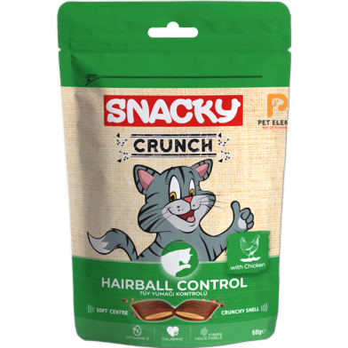 Snacky Crunch Dry Cat Treat Hairball Control with Chicken 60gm image