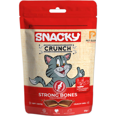 Snacky Crunch Dry Cat Treat Strong Bones with Chicken and Cheese 60g image