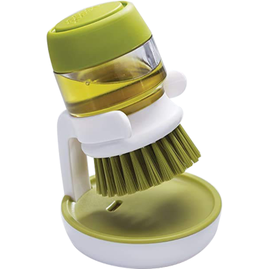 Soap Dispensing Dish Brush – Kitchen Cleaning Brush with Holder for Plates, Pots and Pans image
