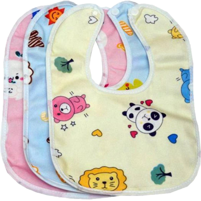 Soft Cotton Bibs Bip Bib for Baby Multicolor 3 Pcs image