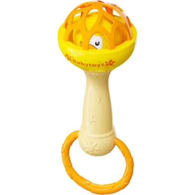 Soft Glue Dumbbell Baby Hand Teether with Jhunjhuni CN - 1 pcs image