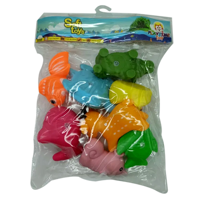 Soft Rubber Sound Baby Wash Bath Play Animal Toys Set of Pcs