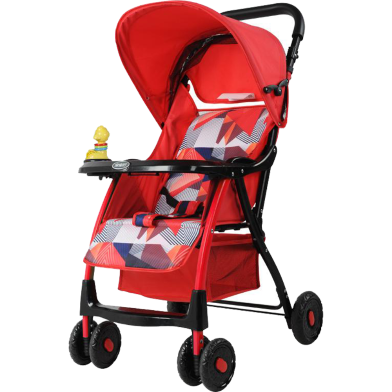 Soft mesh support Baby Stroller 722c Pram - Red image