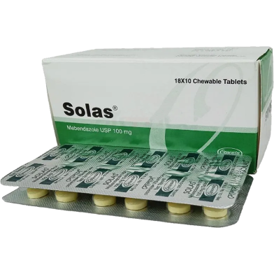 Solas 100 mg Chewable 18's Strip Tablet image