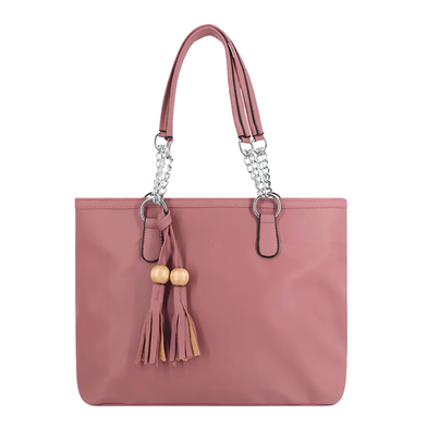 Solid Color Tote Handbag with Tassel image
