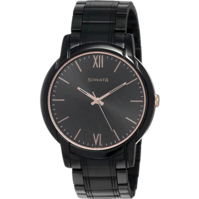 Sonata Beyond Gold Analog Black Dial Mens Watch image