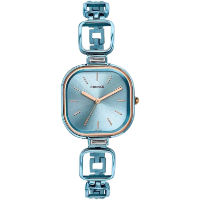 Sonata Blue Round Dial Blue Strap Watch For Ladies image