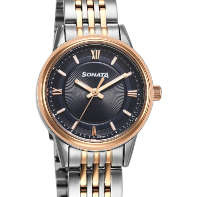 Sonata Blue Round Dial Multicolour Strap Watch For Ladies image