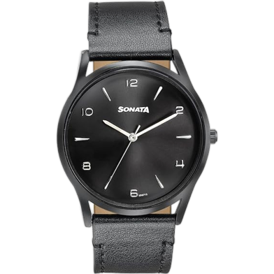 Sonata Multifunction Olive Green Dial Leather Strap Analog Watch For Men image