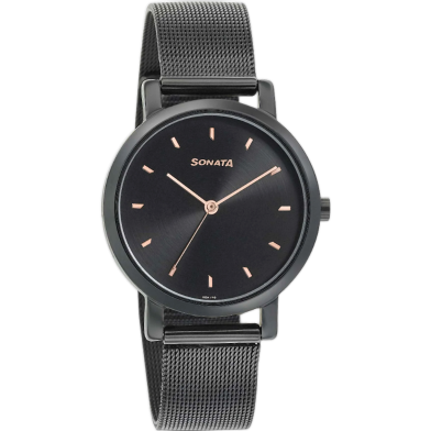 Sonata Onyx Black Dial Women Watch With Stainless Steel Strap image