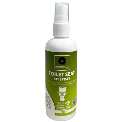 Sparkbliss Toilet Seat Kit Sanitizer Spray Lemon Kills 99.99 Percent Germs on Toilet Seat Spray for Protect From Germs in 10 seconds And Feel Fresh Scent -100ml image