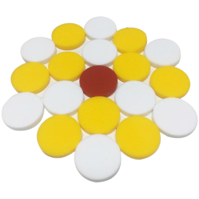 Special Carrom Guti With Stricker (5 Pcs Guti Extra ) - Yellow And White image