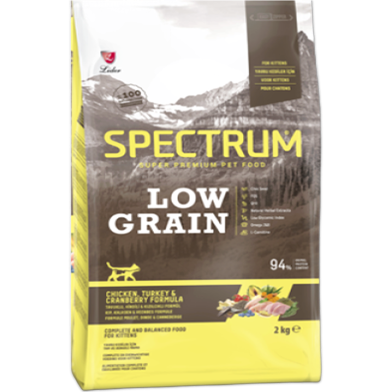 Spectrum Low Grain Premium Kitten Dry Cat Food 2KG | Chicken, Turkey and Cranberry | Balanced Formulated image