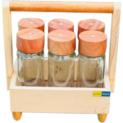 Spice Box Glass Jar with Wooden Lid image