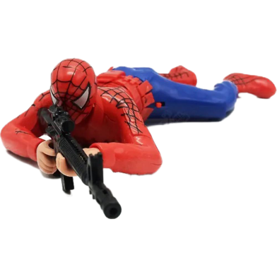 Spiderman Crawling Holding Gun Action Toy with Lights and Sound for Kids image