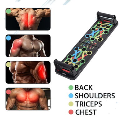 Sports And Fitness Adjustable Pushup Board 9 in 1 Foldable Multi Position Body Building Push Up Stands Slide 4