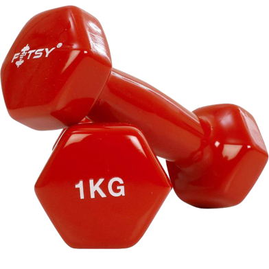 Sports And Fitness Premium Quality 1kg vinyl Dumbbell 2 pcs image