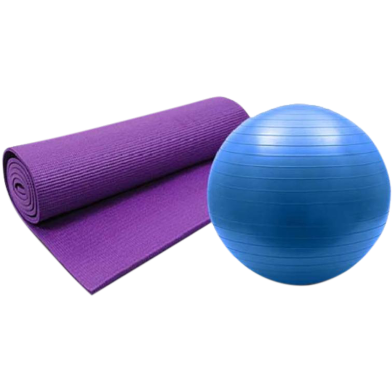 Alkaso SportsCombo Pack Of Gym Ball And Yoga Mat image