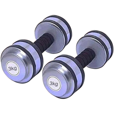 Sports House Silver Colour Dumbbell 3 kg - 1 Pair image