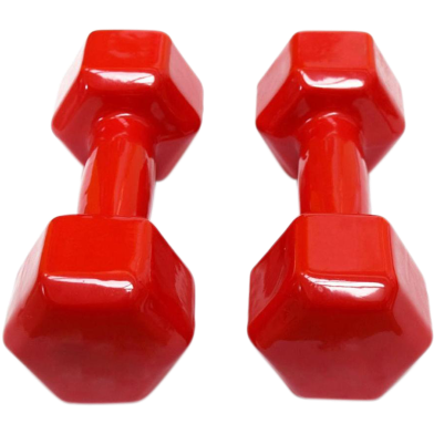 Sports House Vinyl Dumbbell 2 Kg 1 Pair - Red image