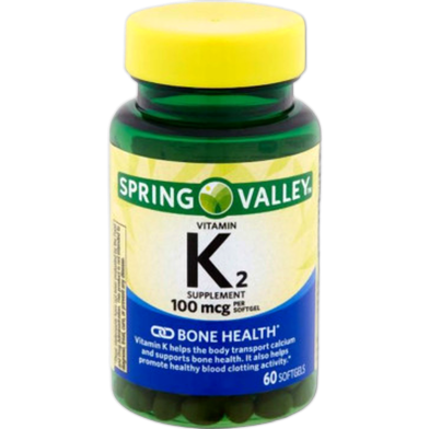 Spring Valley Calcium Vitamin K Vitamins Supplements, 60 Softgel image