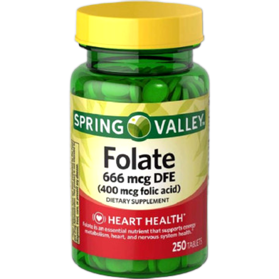 Spring Valley Folic Acid 400mcg 250 Tablets image