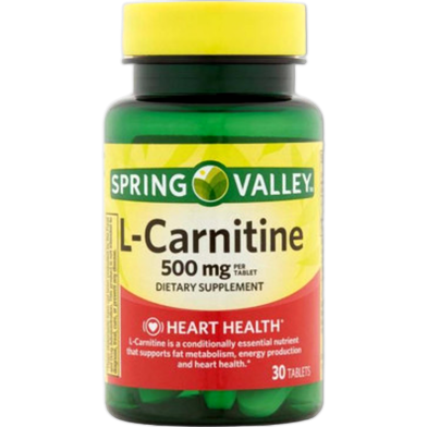 Spring Valley L-Carnitine 500mg 30 Tablets image