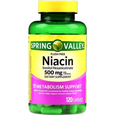 Spring Valley Niacin 500mg 120 Capsules image