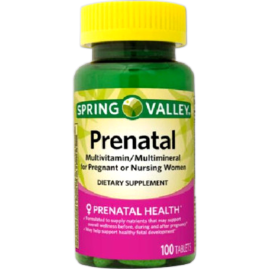 Spring Valley Prenatal Multivitamin-Multimineral Folic Acid 100 Tablets image