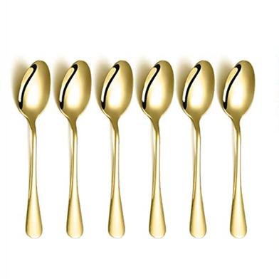 Stainless Steel Cutlery Tea Table Spoon Set - 6Pcs image