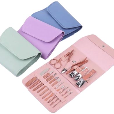 Stainless Steel Portable Nail Clipper Set 16 Pcs Multicolor image