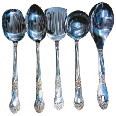 Stainless Steel Serving Spoon Set-5 Pcs Set image