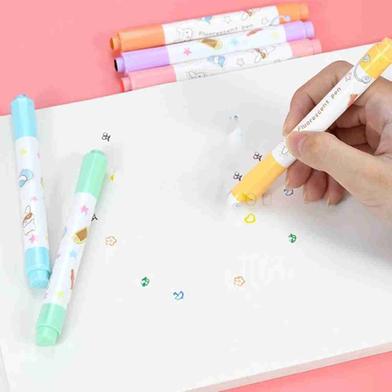 Stamp Highlighters 2-in-1 Pastel Color Marker Pen Cute Stationery Cartoon Highlighters Pack Of 6 Pens For Kids Slide 4