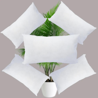 Agrey Hometex Standard Fiber Cushion, Tissue Fabric White 20x12 Inch Set of 5 image