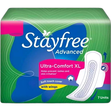 Stayfree Advanced Ultra Comfort XL Thin Sanitary Napkins, with Wings 7 pads image